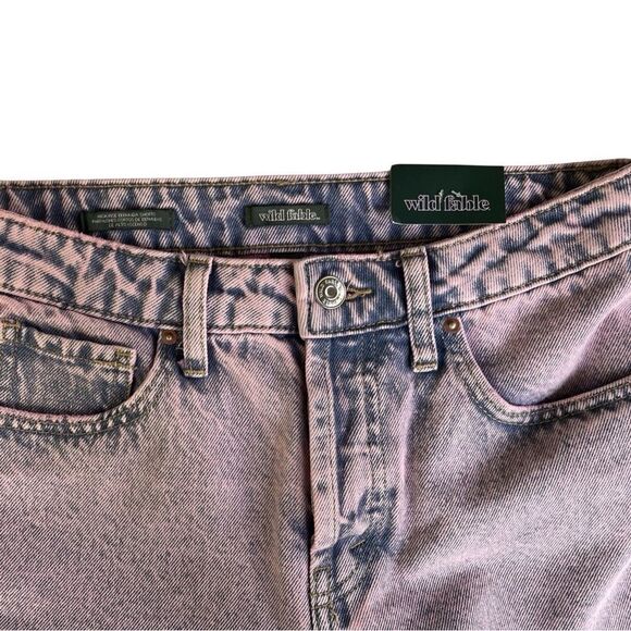 Wild Fable womens High Rise Bermuda Denim Acid Wash Pink Size 0 NWT - Picture 9 of 16